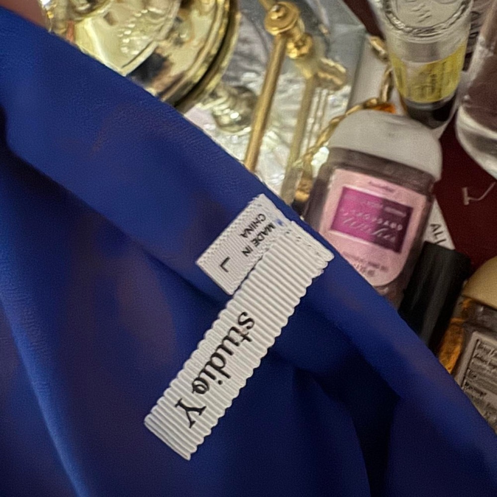 Blue One Shoulder Ruffle Mini Party Dress - Picture 5 of 5